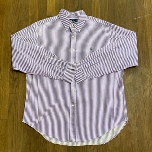 Classic-Fit Button Down Collar Striped Dress Shirt